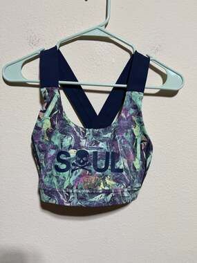Lululemon x SoulCycle Abstract Print Sports Bra with Cross-Back